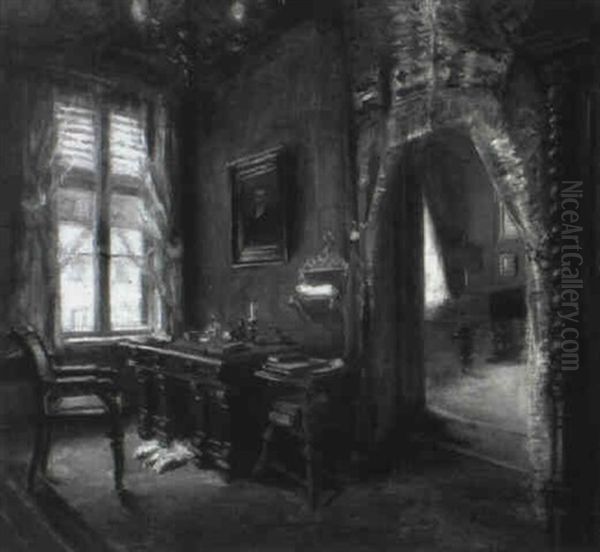 A Corner Of The Study Oil Painting by Walter Gay