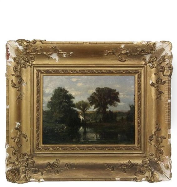 Pastoral Landscape With Pond And Cottage Oil Painting by Winckworth Allan Gay