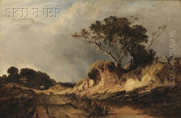 Landscape With Figures Oil Painting by Winckworth Allan Gay