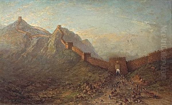 Soldiers At An Opening In The Great Wall Of China Oil Painting by Winckworth Allan Gay