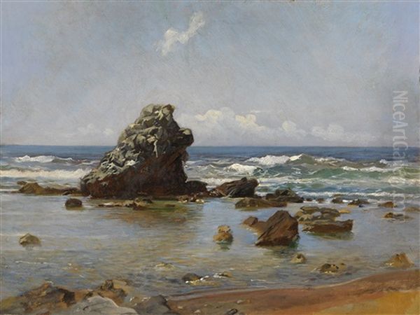 Bay In Livorno Oil Painting by Nikolai Nikolaevich Ge