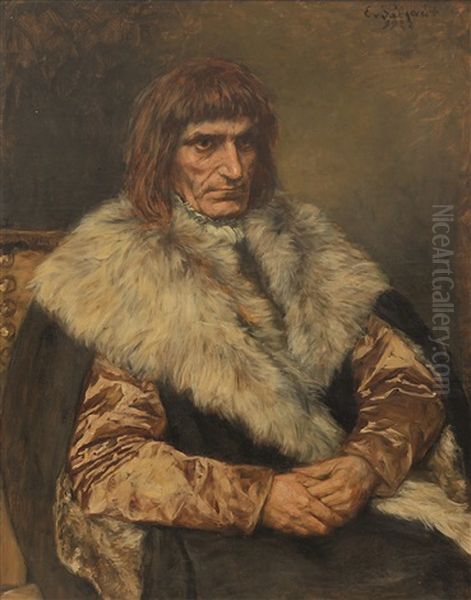 Brustbild Eines Sitzenden Patriziers In Der Mode Des 16 Oil Painting by Eduard (Karl-Franz) von Gebhardt