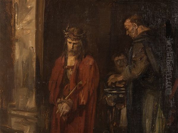 Jesus Before Pilate Oil Painting by Eduard (Karl-Franz) von Gebhardt