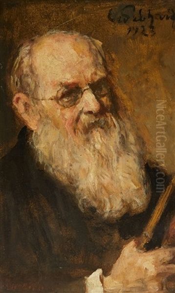 Self Portrait Oil Painting by Eduard (Karl-Franz) von Gebhardt