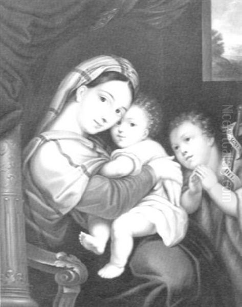 Madonna Della Seggiola Oil Painting by Johann Andreas Gebhardt