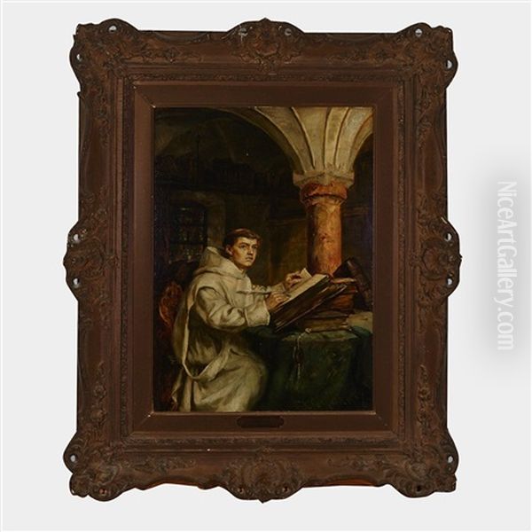 Monk Oil Painting by Karl Gebhardt