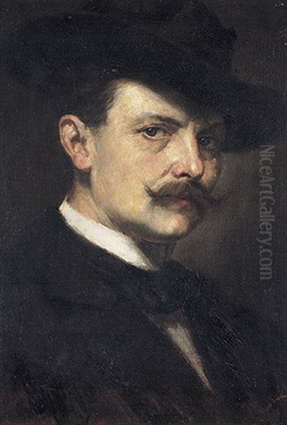 Portrait Des Malerfursten Franz Von Stuck Oil Painting by Karl Max Gebhardt