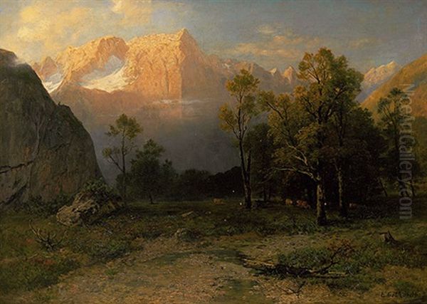 Karwendel Oil Painting by Ludwig Gebhardt