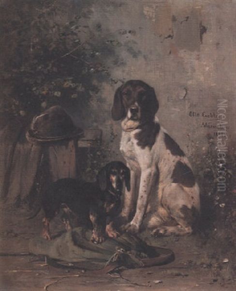 Jagdhunde Oil Painting by Otto Friedrich Gebler