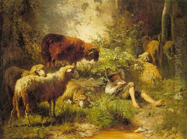 A Good Rest Oil Painting by Otto Friedrich Gebler