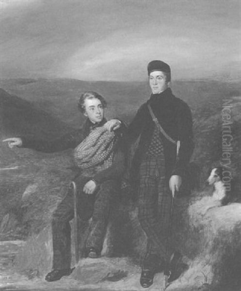 Young Gentlemen In The Highlands Oil Painting by William Geddes