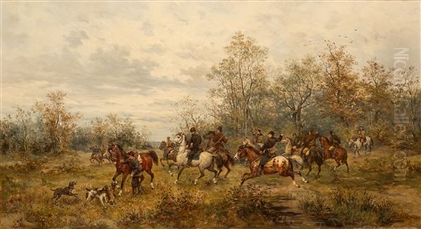 Polowanie Oil Painting by Ludwig Gedlek