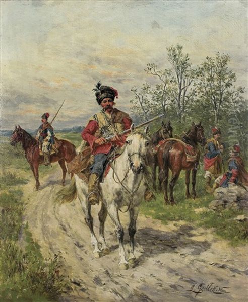 On The Way Oil Painting by Ludwig Gedlek