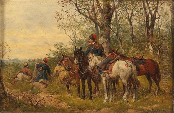 The Reconnaissance Patrol Oil Painting by Ludwig Gedlek