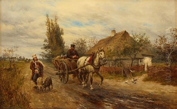 Polnische Milchhandler Oil Painting by Ludwig Gedlek