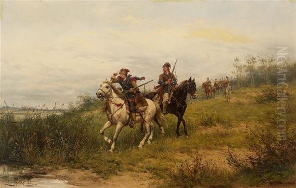 Kosakenkrieger Oil Painting by Ludwig Gedlek