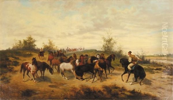 Na Puszcie Oil Painting by Ludwig Gedlek