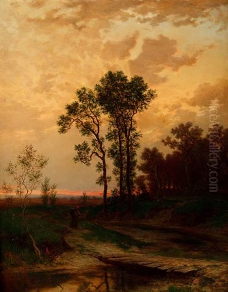 O Zmierzchu Oil Painting by Ludwig Gedlek