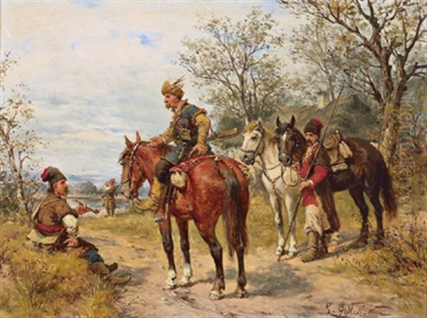 Erkundungsritt Oil Painting by Ludwig Gedlek