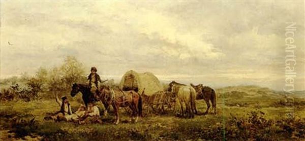 A Rest Along The Way Oil Painting by Ludwig Gedlek