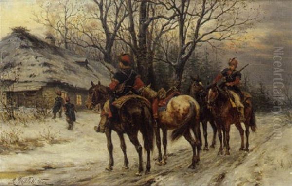 Der Spahtrupp Oil Painting by Ludwig Gedlek