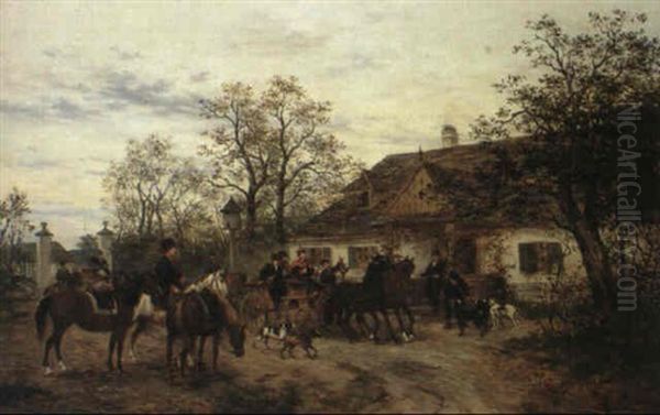 Heimkehr Von Der Jagd Oil Painting by Ludwig Gedlek