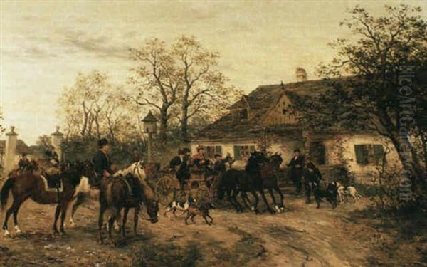 Heimkehr Von Der Jagd Oil Painting by Ludwig Gedlek