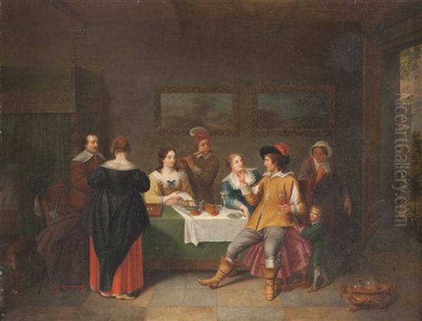 Le Banquet Oil Painting by J.P. Geedts