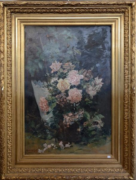 Rosier En Fleurs Oil Painting by Adrien Geefs