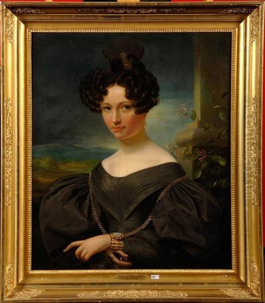 Portrait D'une Dame De Qualite Oil Painting by Fanny (Fanny Corr) Geefs