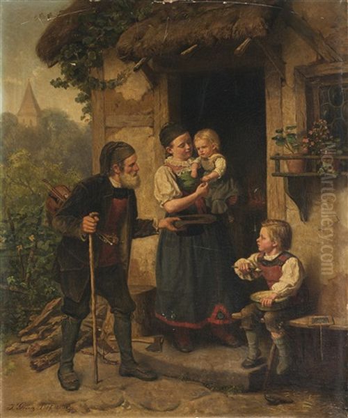 L'elemosina Oil Painting by Julius Geertz