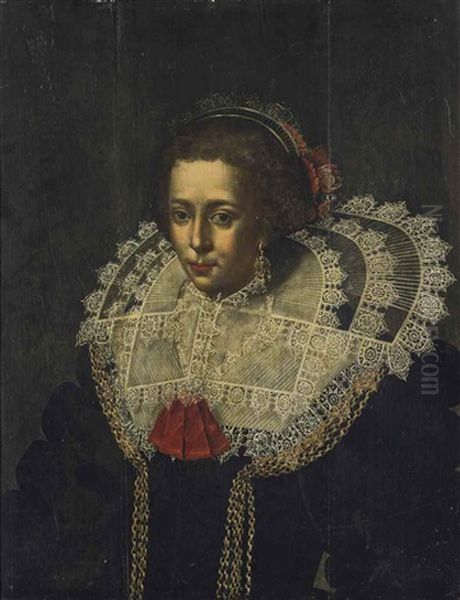 Portrait Of A Lady Oil Painting by Wybrand Simonsz de Geest the Elder