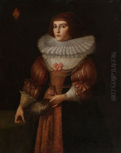 Portrait Of A Noblewoman Oil Painting by Wybrand Simonsz de Geest the Elder