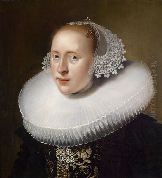 Bildnis Einer Dame Oil Painting by Wybrand Simonsz de Geest the Elder