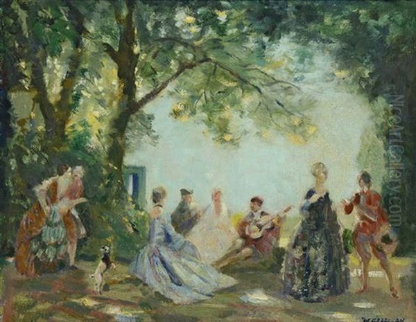 Konzert Im Park Oil Painting by Walter Geffcken