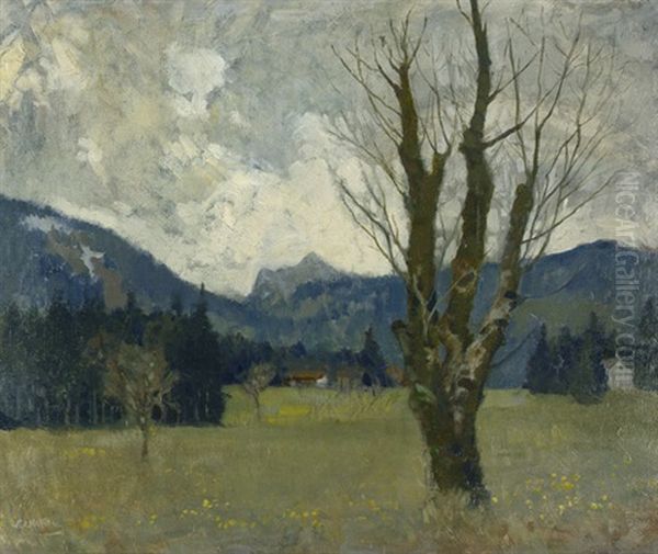 Voralpenlandschaft Im Herbst Oil Painting by Walter Geffcken