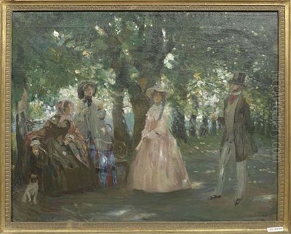 Personen Im Park Oil Painting by Walter Geffcken