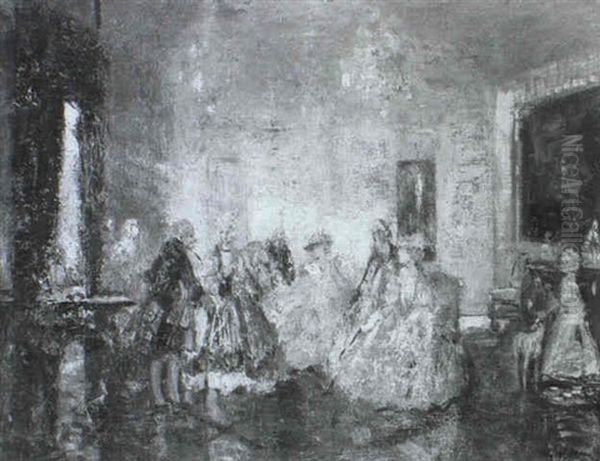 Gesellschaft Im Schloss Oil Painting by Walter Geffcken