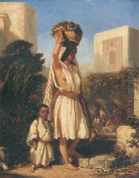 The Water Carrier Oil Painting by Edmond Aime Florentin Geffroy