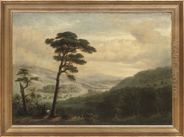 A View Of Eridge Park, Tunbridge Wells, Kent Oil Painting by J. J. Gegan