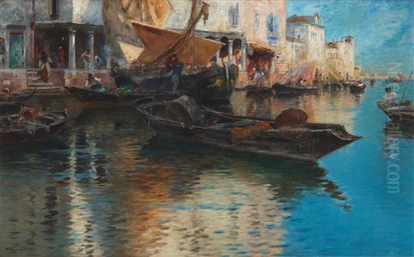 Quayside, Venice Oil Painting by Wilhelm von Gegerfelt