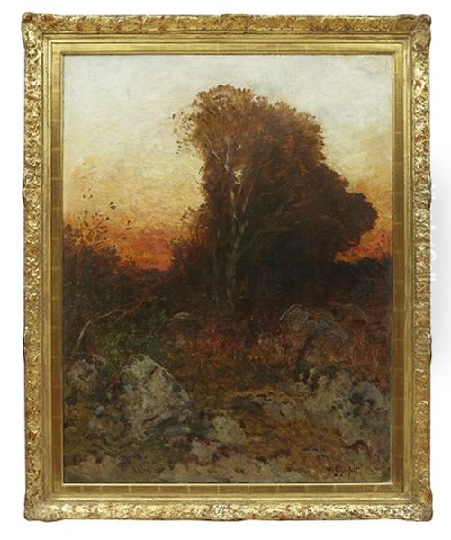 Landskap I Solnedgang Oil Painting by Wilhelm von Gegerfelt