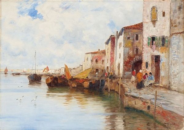 Kajmotiv Fran Venedig Oil Painting by Wilhelm von Gegerfelt