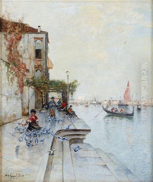 Utsikt Over Giudeccakanalen I Venedig Oil Painting by Wilhelm von Gegerfelt