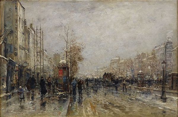 Boulevard Des Capucines - Paris Oil Painting by Wilhelm von Gegerfelt