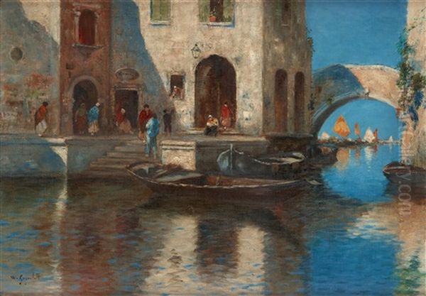 By The Canal Oil Painting by Wilhelm von Gegerfelt