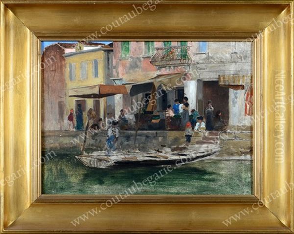 Bord De Canal A Venise Oil Painting by Wilhelm von Gegerfelt