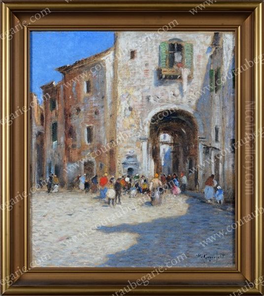 Entree De Village Oil Painting by Wilhelm von Gegerfelt