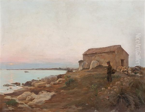 On The Coast Oil Painting by Wilhelm von Gegerfelt