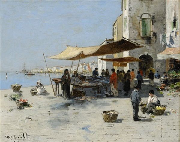 Torghandel I Venedig Oil Painting by Wilhelm von Gegerfelt